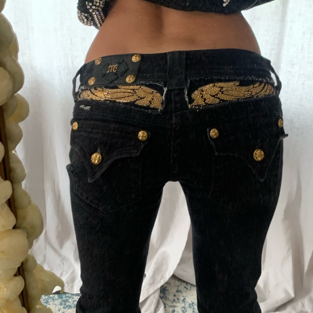 Miss Me low waisted y2k rhinestone bootcut jeans